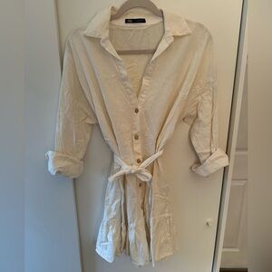 Zara Cream Tie Dress